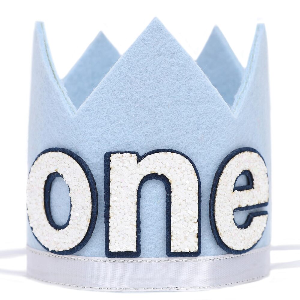 3615 Blue Birthday Crowns - First Birthday Party Decorations, Party Glitter